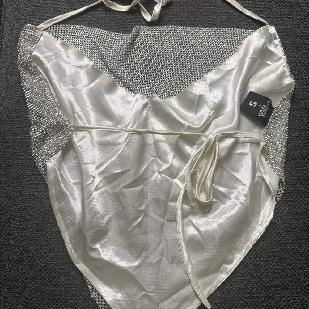 Silver Rhinestone Halter Top - Picture 6 of 7